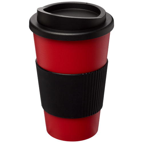 Gobelet isotherme promotionnel avec grip 350 ml Americano® noir / Rouge